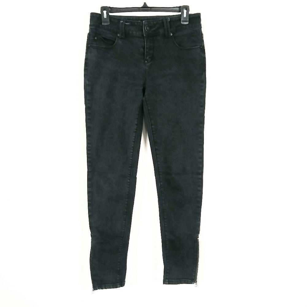 Silence + Noise Black Ankle Zip Skinny Jeans